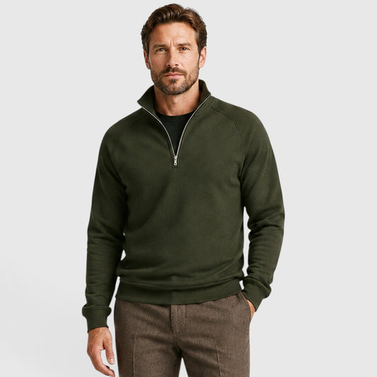 Men's Stylish Slim Fit Zip Neck Fleece Sweater