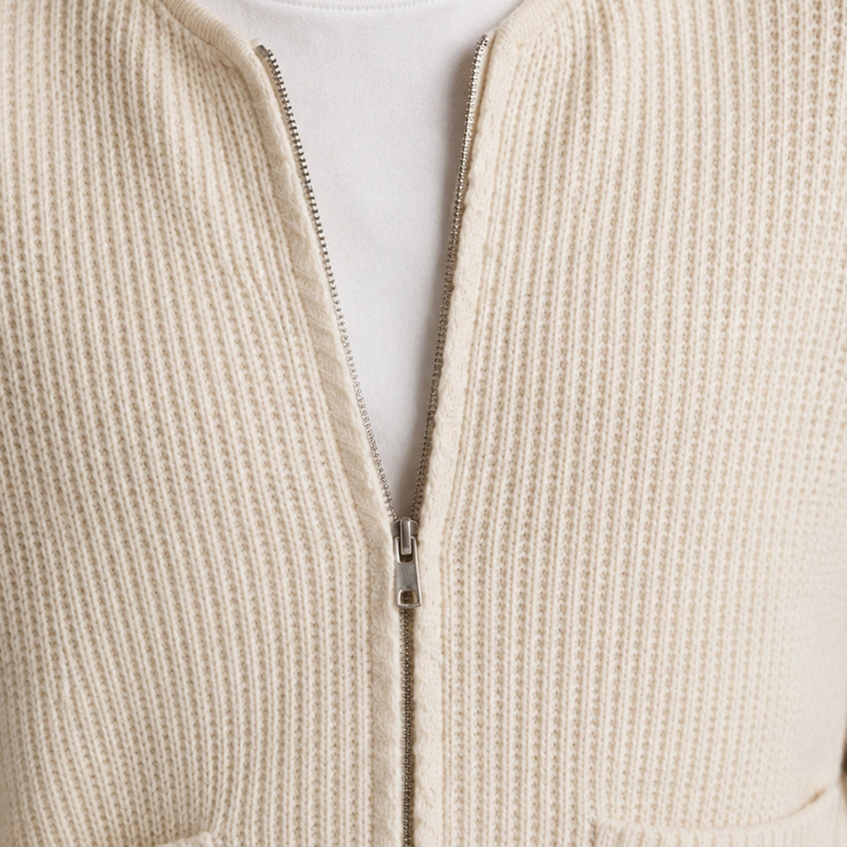Men's Casual Knit Zip-Up Cardigan