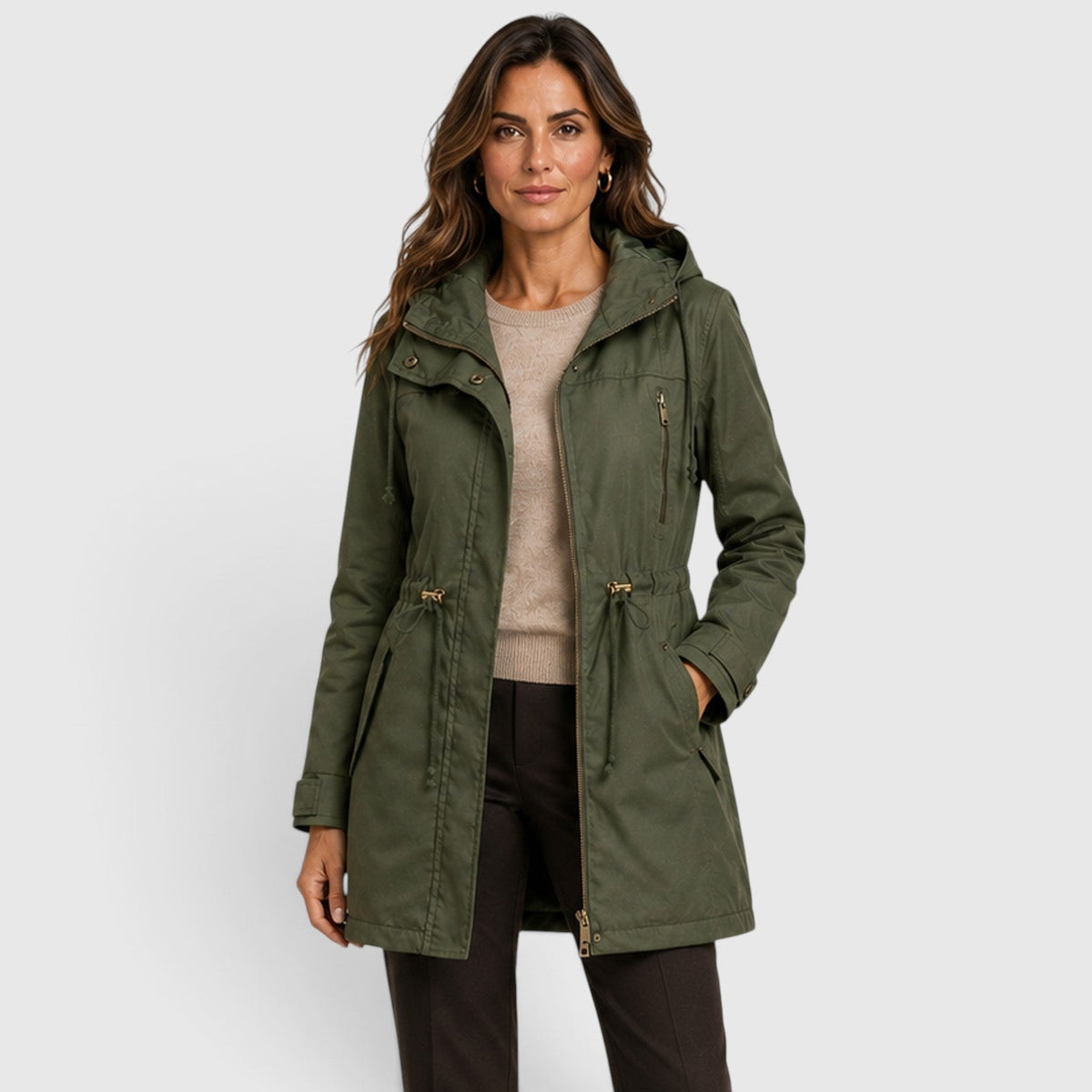 Women's Casual Cotton Mid-Length Coat