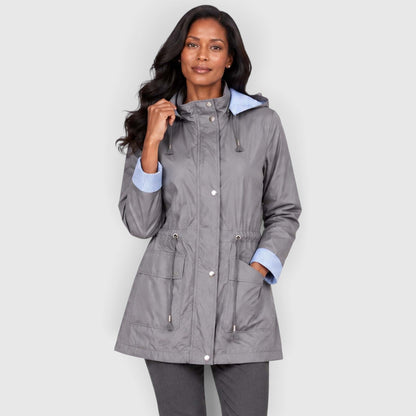 Women's Lightweight Water Resistant Hooded Rain Jacket