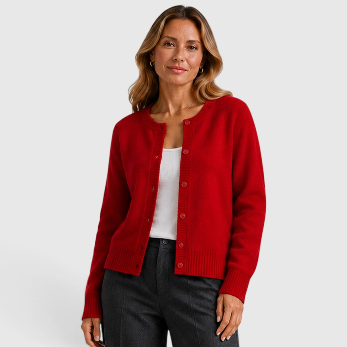 Women's Casual Soft Knit Button-Up Cardigan Sweater