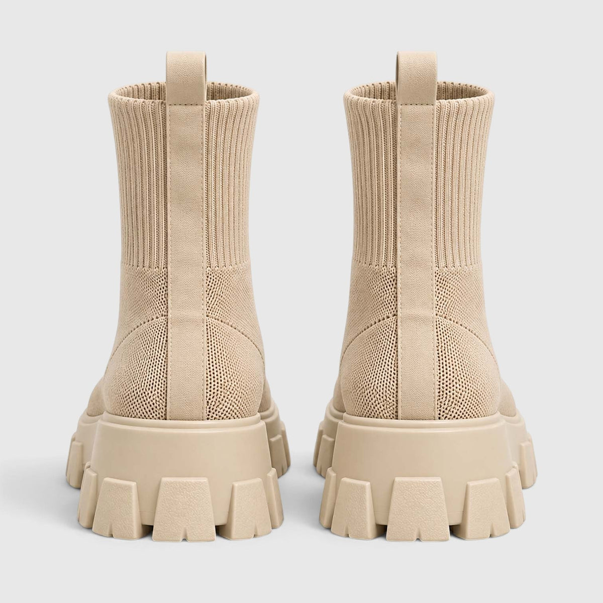 Women's Stylish Knitted Chunky Sole Ankle Boots