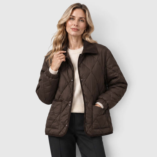 Women's Lightweight Quilted Padded Jacket with Collar
