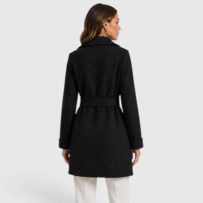 Women's Elegant Slim Fit Belted Lapel Jacket