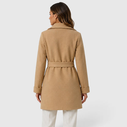 Women's Elegant Slim Fit Belted Lapel Jacket