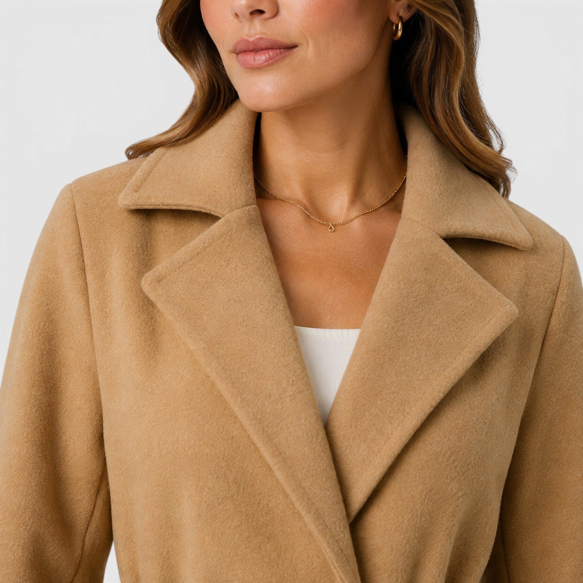 Women's Elegant Slim Fit Belted Lapel Jacket