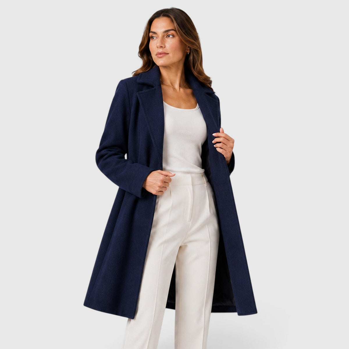 Women's Elegant Slim Fit Belted Lapel Jacket