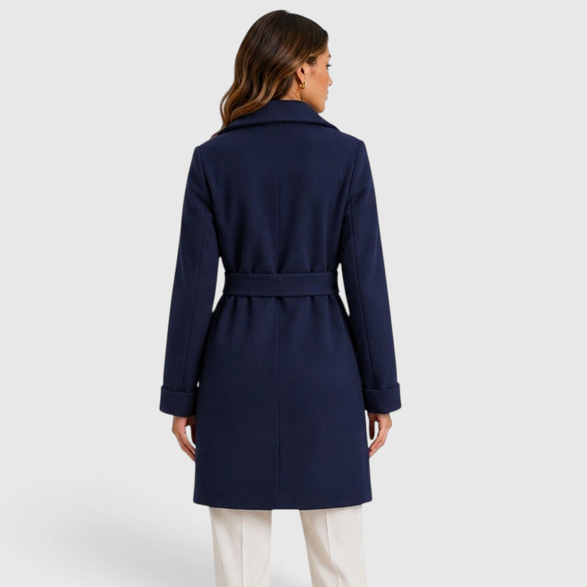 Women's Elegant Slim Fit Belted Lapel Jacket