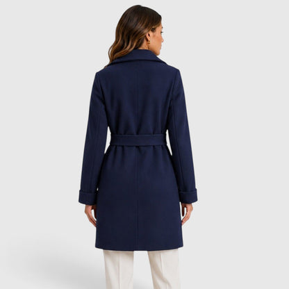 Women's Elegant Slim Fit Belted Lapel Jacket