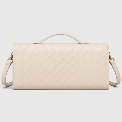 Women's Stylish Leather Woven Clutch Evening Handbag