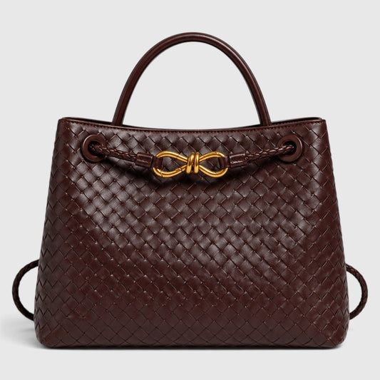 Women's Stylish Vegan Leather Woven Tote Bag