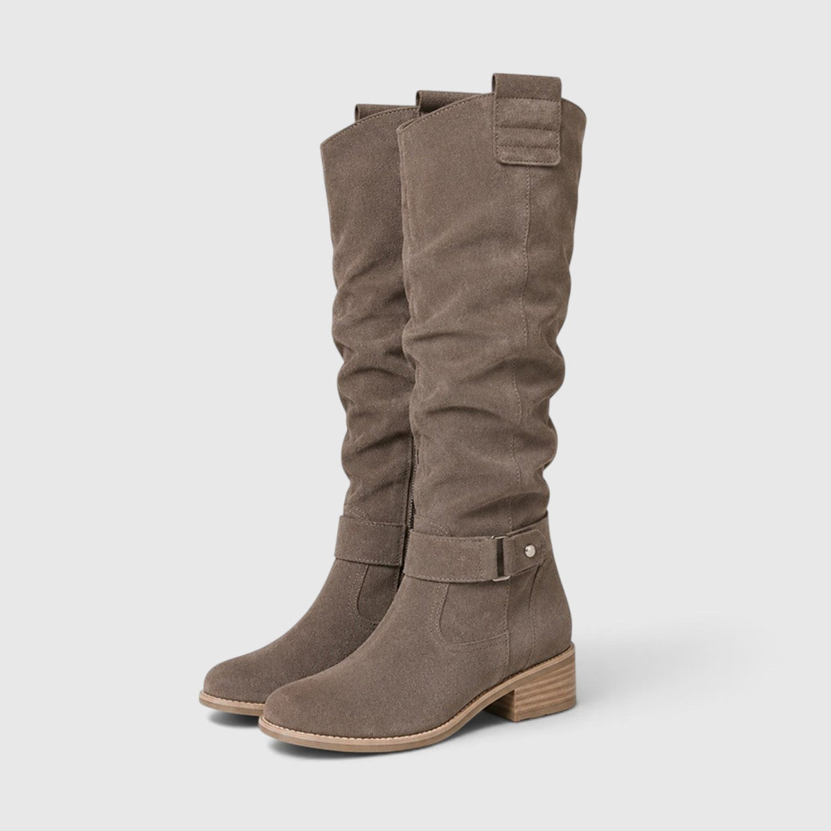 Women's Comfortable Suede Knee High Boots with Side Zipper