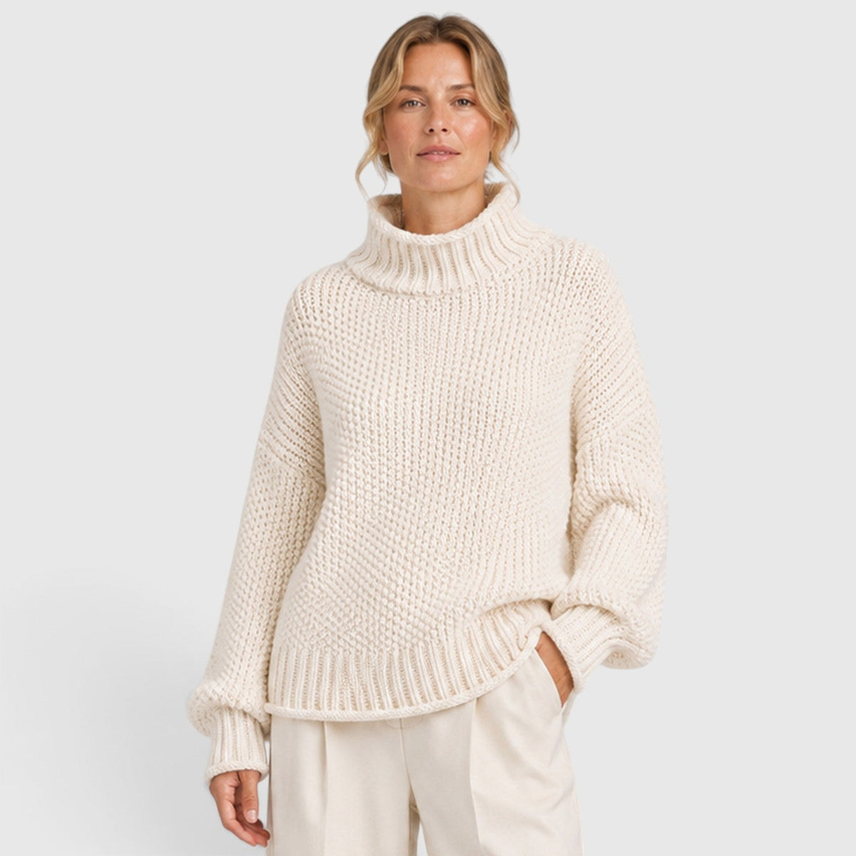 Women's Cozy Knit Roll Neck Jumper