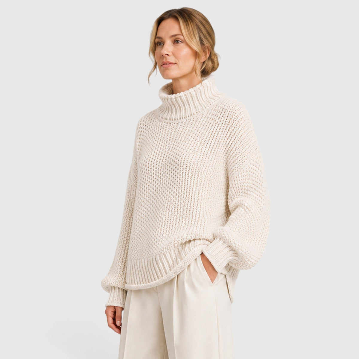 Women's Cozy Knit Roll Neck Jumper