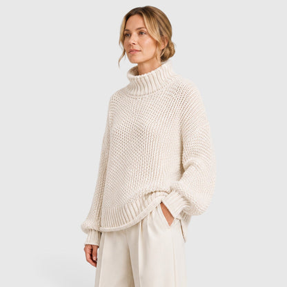 Women's Cozy Knit Roll Neck Jumper