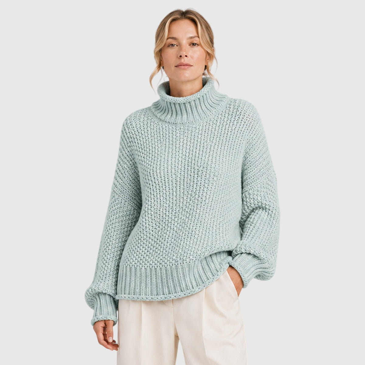 Women's Cozy Knit Roll Neck Jumper