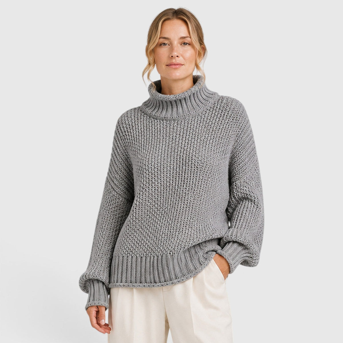 Women's Cozy Knit Roll Neck Jumper