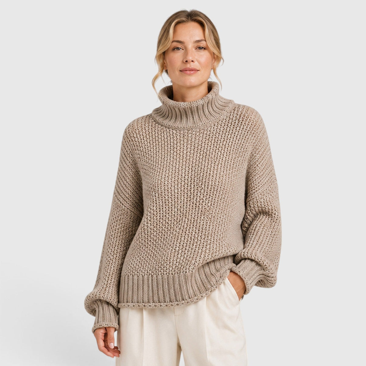 Women's Cozy Knit Roll Neck Jumper