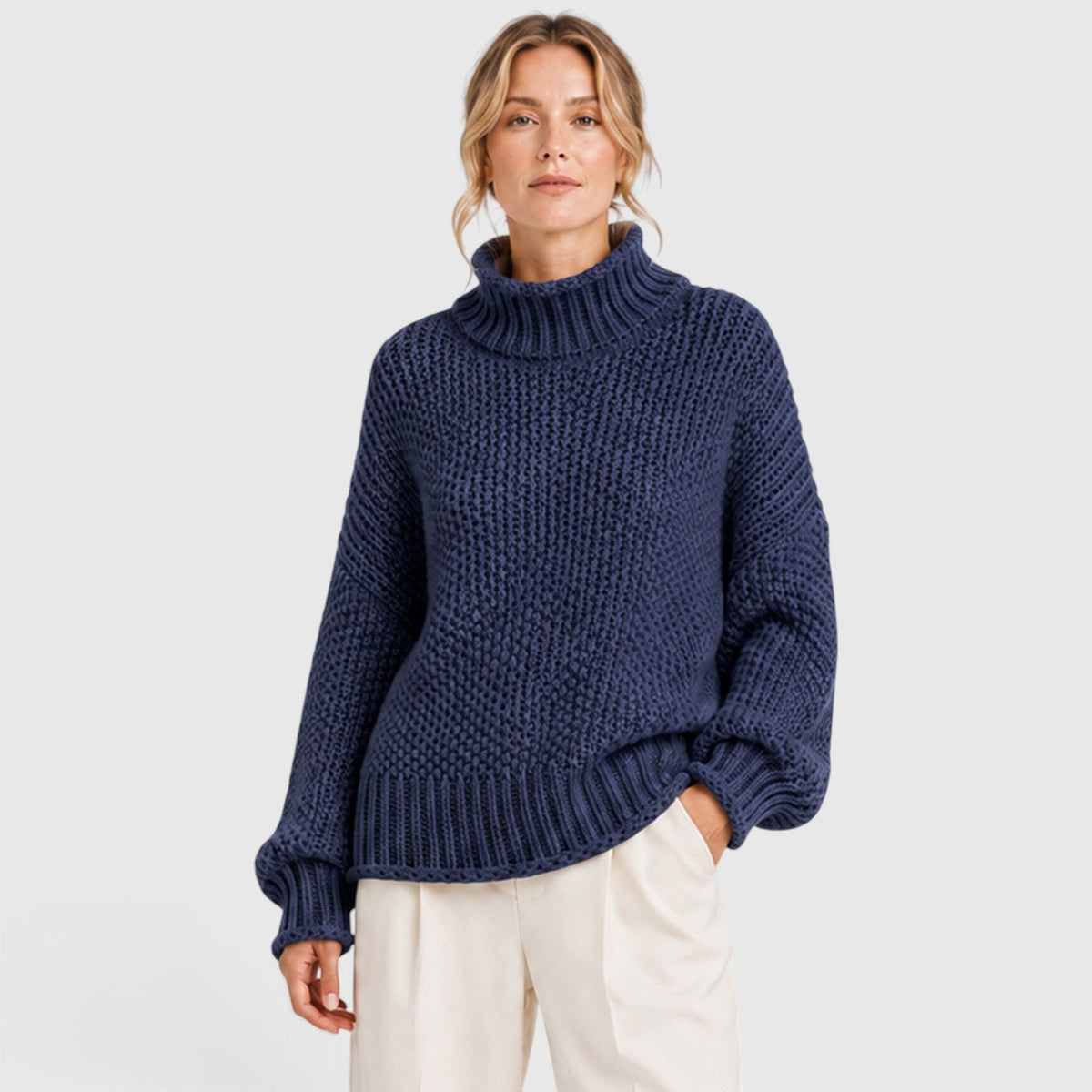 Women's Cozy Knit Roll Neck Jumper