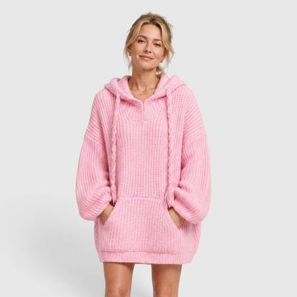 Women's Casual Hooded Knit Oversized Jumper