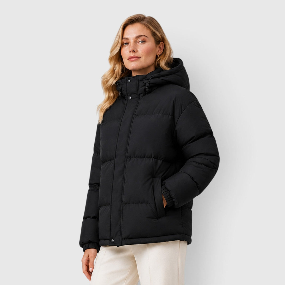 Women's Lightweight Hooded Puffer Jacket with Casual Fit