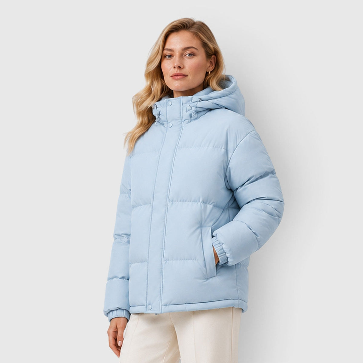 Women's Lightweight Hooded Puffer Jacket with Casual Fit