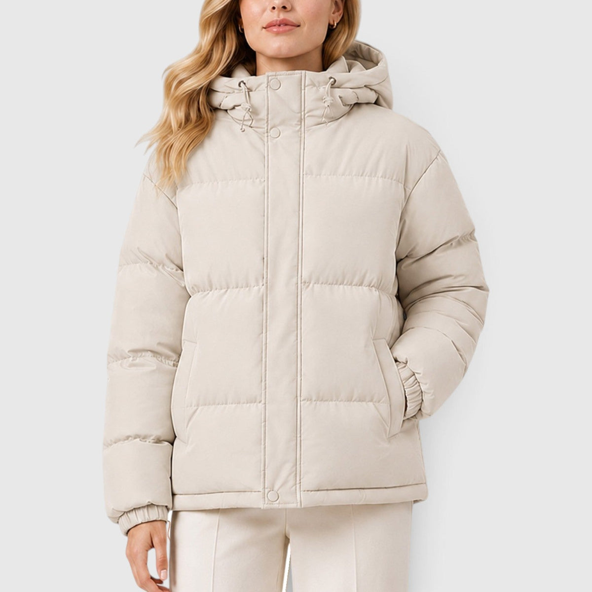 Women's Lightweight Hooded Puffer Jacket with Casual Fit