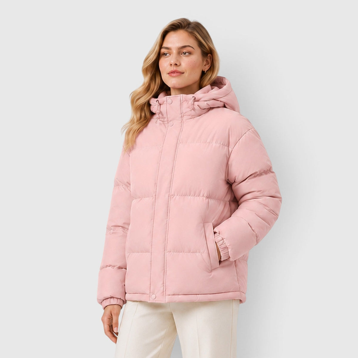 Women's Lightweight Hooded Puffer Jacket with Casual Fit
