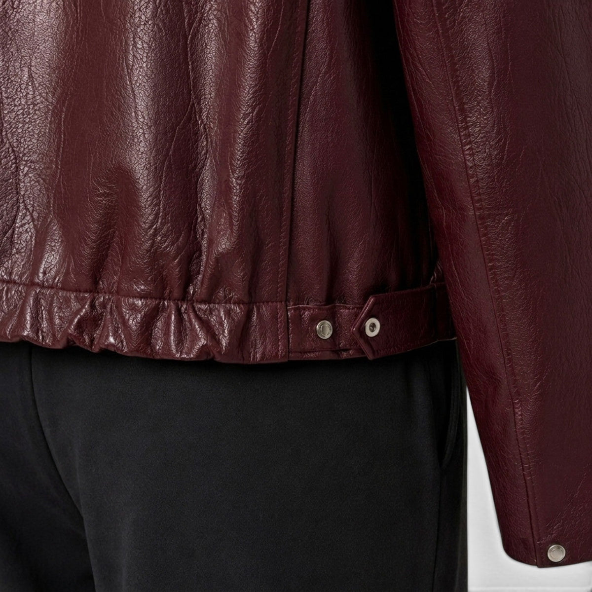 Women's Stylish Leather Zip Jacket with Pockets