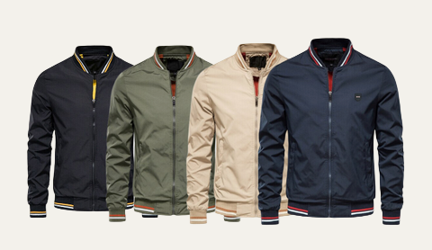 Men's Vintage Logo Patch Bomber Jacket