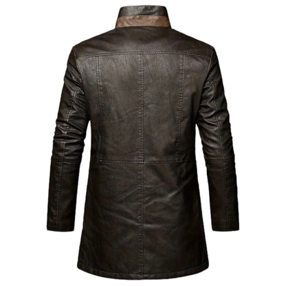 Black Leather Biker Jacket for Men