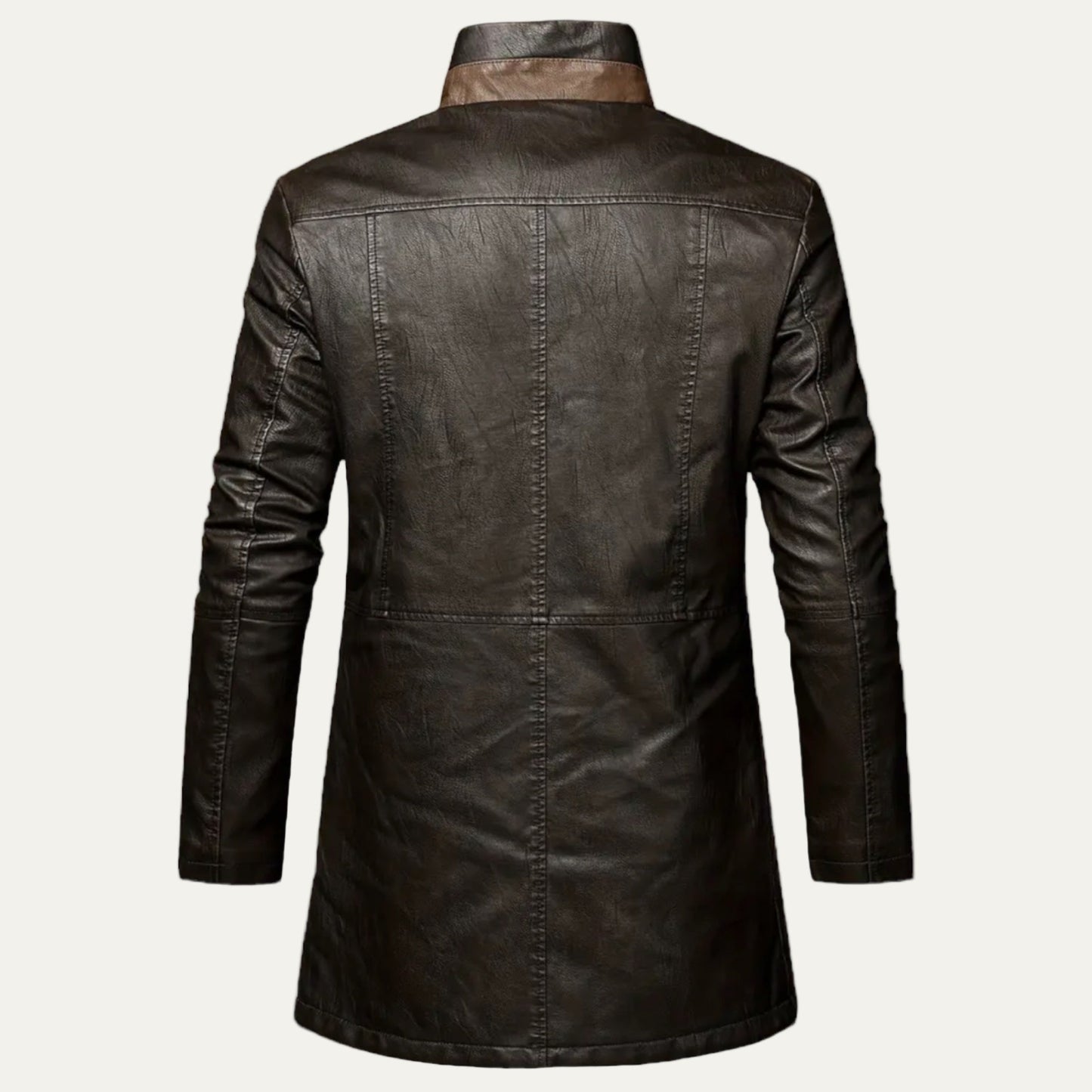 Warm Fake Leather Jacket with Fuzzy Lining
