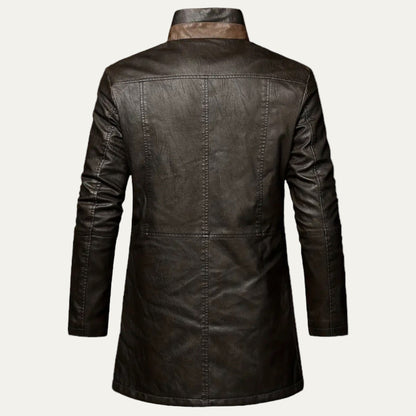 Warm Fake Leather Jacket with Fuzzy Lining