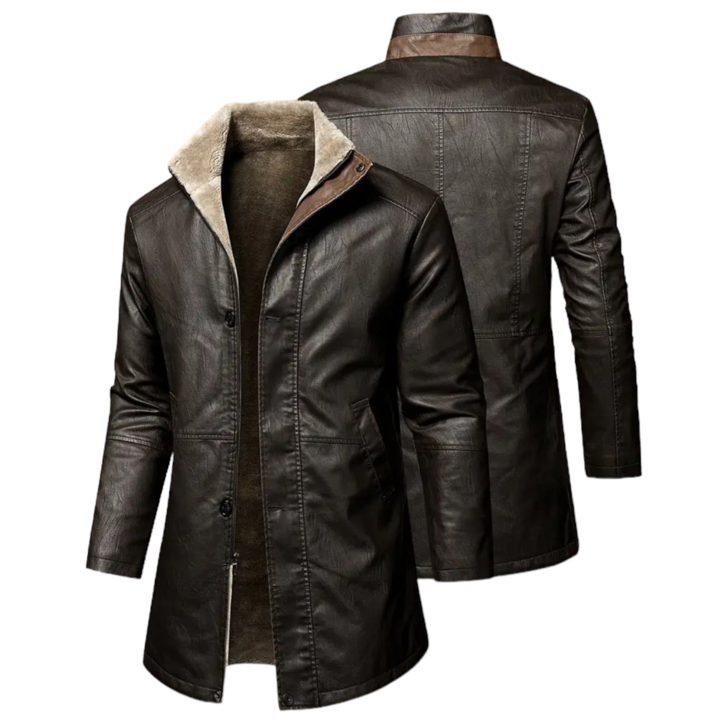 Black Leather Biker Jacket for Men