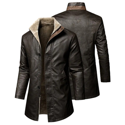 Black Leather Biker Jacket for Men