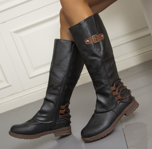 Tall Genuine Leather Riding Boots - OutfitLondon