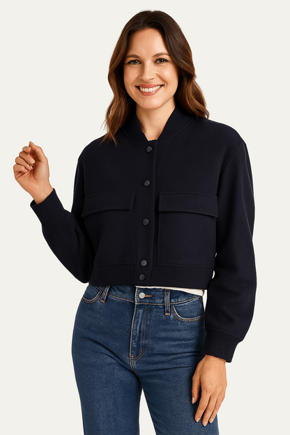 Ladies' Fitted Zip Up Bomber Coat
