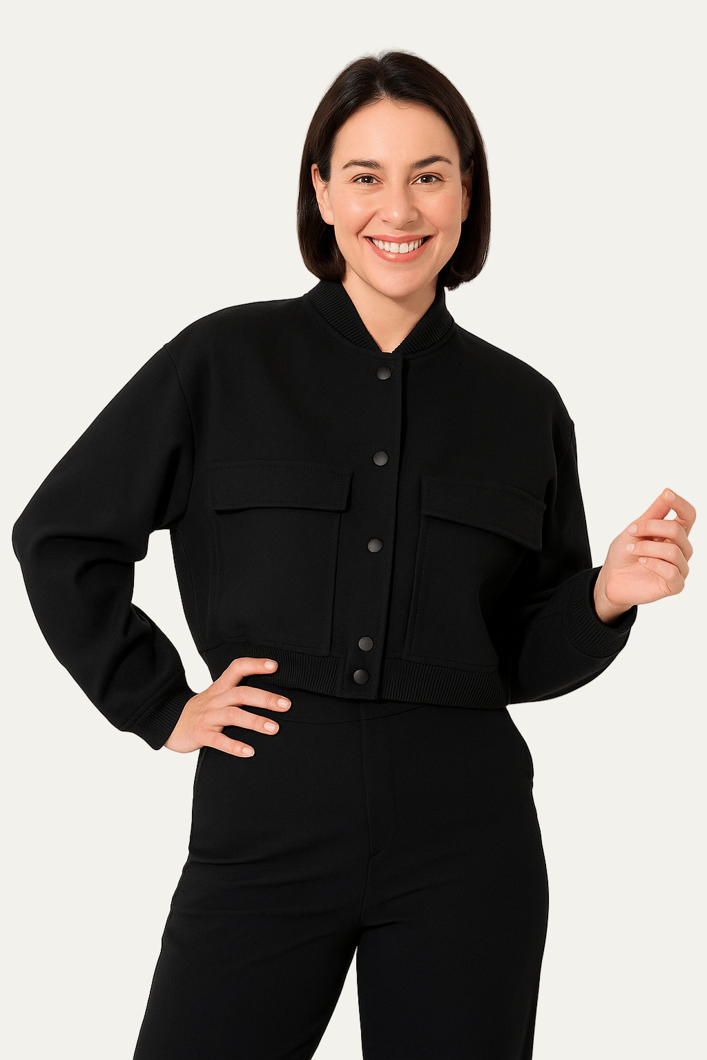 Ladies' Fitted Zip Up Bomber Coat