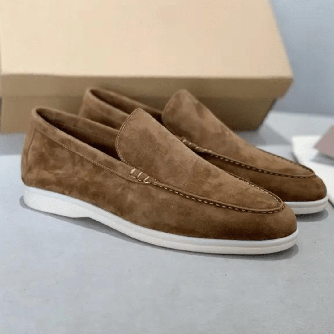Luxury Dark Blue Suede Loafers