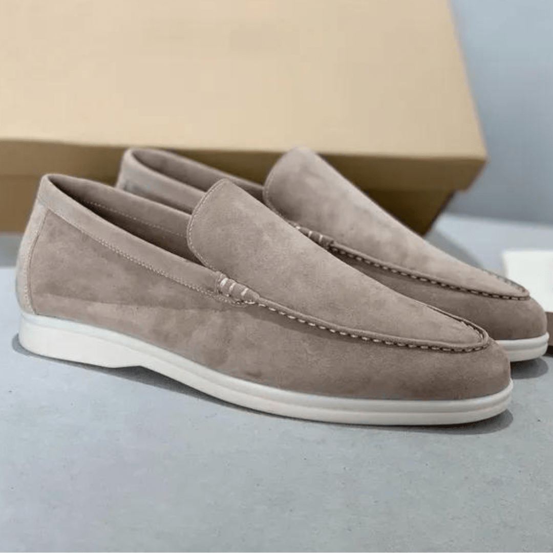 Luxury Dark Blue Suede Loafers
