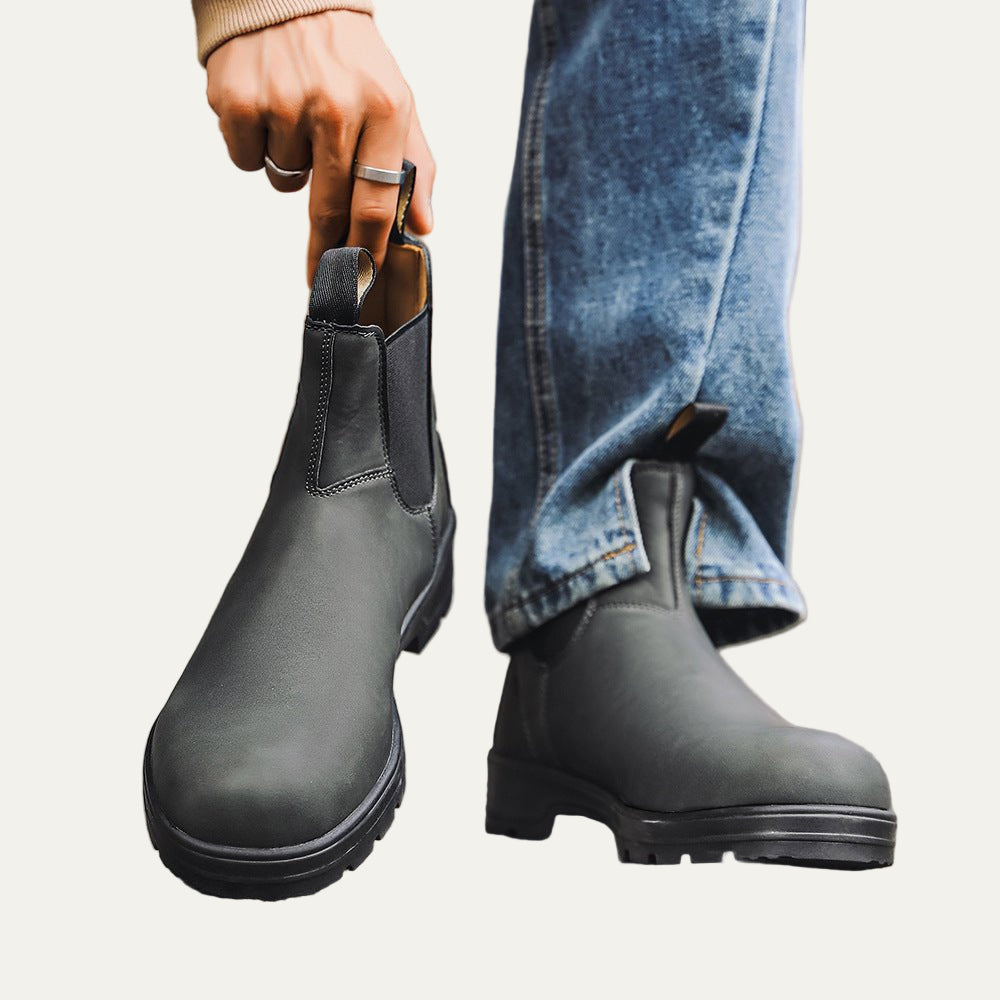 Tough Leather Ankle Chelsea Work Boots