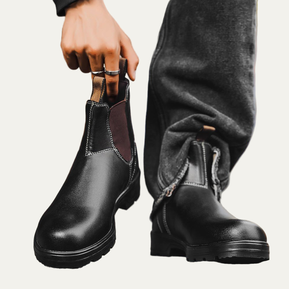 Tough Leather Ankle Chelsea Work Boots