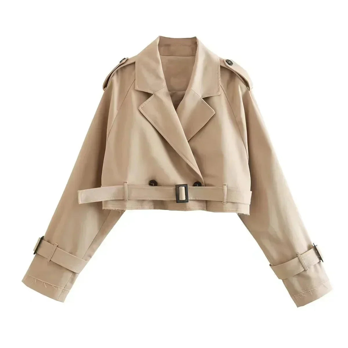 Women's Classic Belted Short Trench Coat