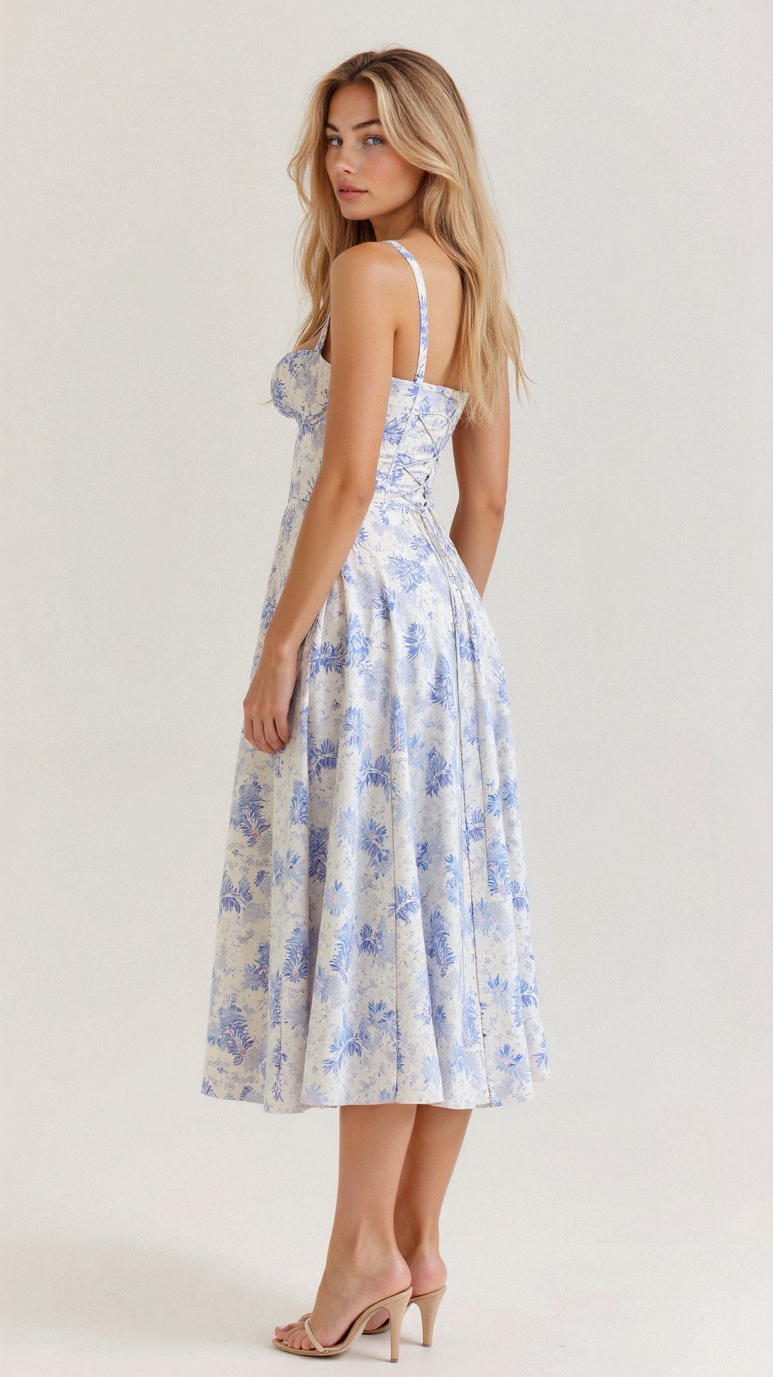 Chic Ladies Floral Midi Sundress