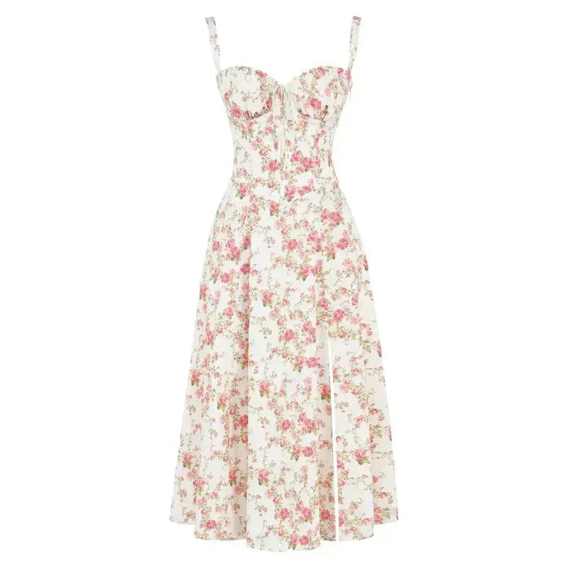 Chic Ladies Floral Midi Sundress