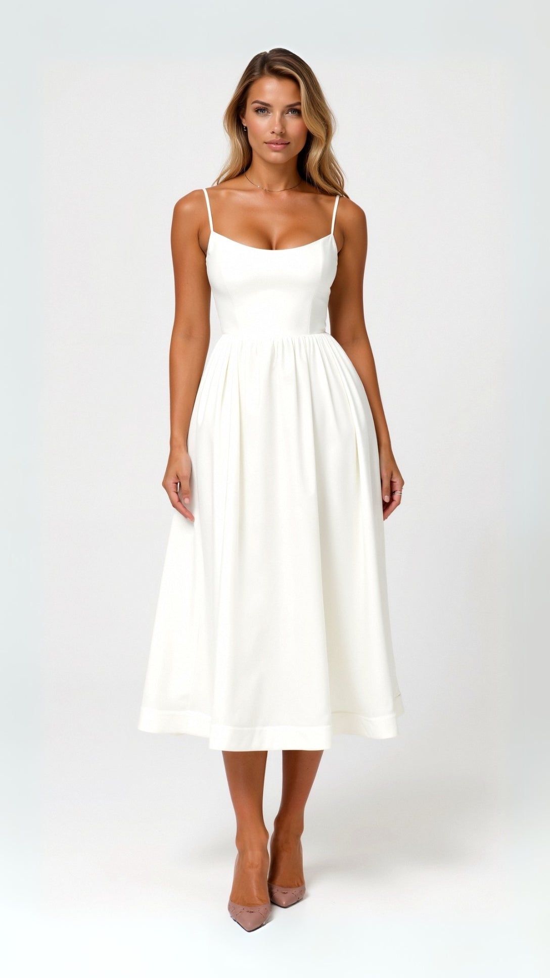 Elegant Mid Length Ladies Dress - OutfitLondon