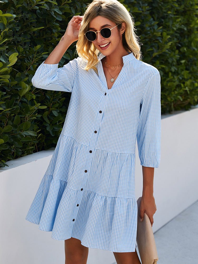 Stylish Mini Plaid Sundress for Ladies - OutfitLondon