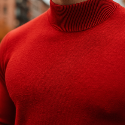 Leriano Men's Merino Wool Turtleneck Sweater