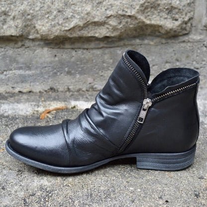 Stylish Low Heel Women's Zip Ankle Boots