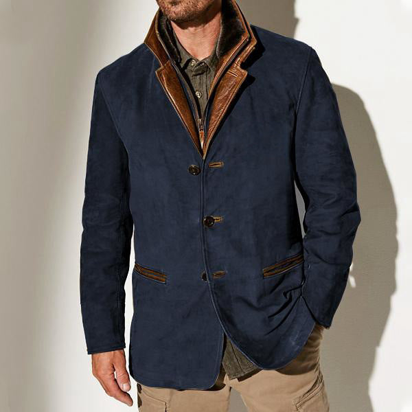 Timeless Men's Tan Synthetic Leather Coat